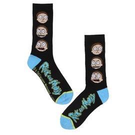 Bioworld Rick And Morty Crew Socks 3 Pack, Pickle Rick Socks, Rick And Morty Performance Cushioned Athletic Crew Socks For Men Women 3 Pairs
