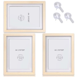 Set of 3 Picture Frames A4: Wooden Picture Frames 21 x 30 cm Photo Frame DIN A4 Picture Frame MDF Frame Made of Shatterproof Plexiglass Poster Frame Hanging Picture Frame Ideal for Collage Portraits