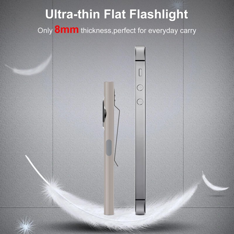 klarus E5 Pocket Flashlight, Rechargeable EDC Flashlight, Super Slim Flat