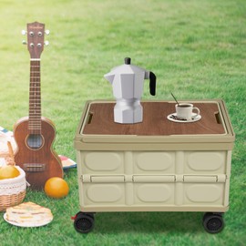 Large Capacity Rolling Cart Rolling Crate with Wheel 14 Gal Foldable Utility Cart with Wheels