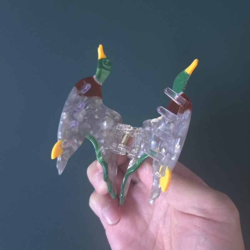 Cute Mallard Hair Clips,Funny Acetate Bird Claw Clip,Small Claw Clip