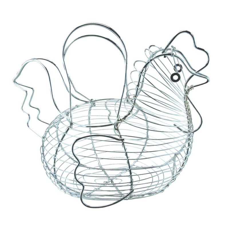APOLLO THE HOUSEWARES BRAND Chr Basket Hen for Eggs, Multi-Colour,