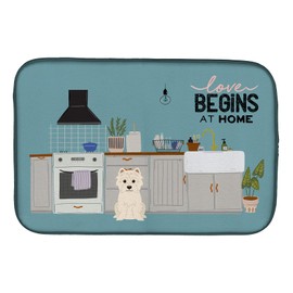 Caroline's Treasures CK7746DDM Westie Kitchen Scene Dish Drying Mat Absorbent Dish Drying Mat Pad for Kitchen Counter Dish Drainer Mat for Countertop, 14 x 21", Multicolor