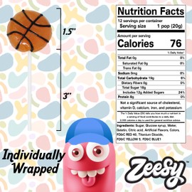Basketball Lollipops Individually Wrapped - 12 Basketball Candy Suckers for Basketball Party Favors, Basketball Birthday, Basketball Party Supplies - Sports Candy