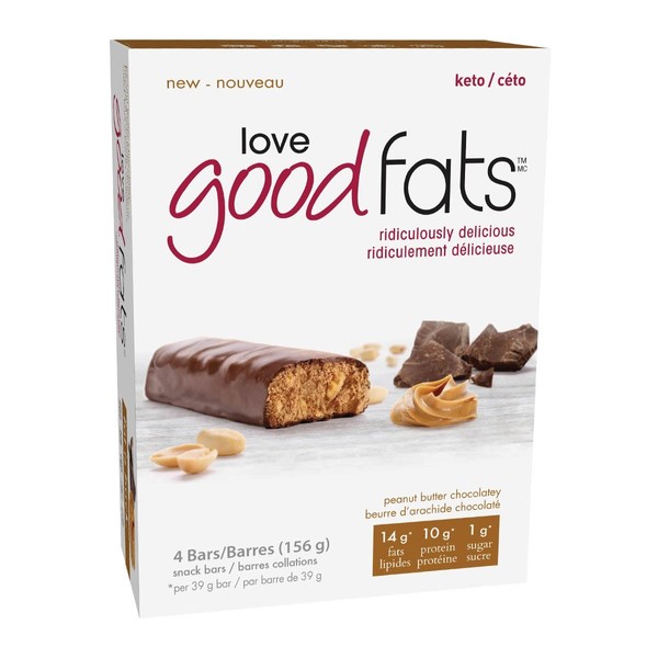 Love Good Fats Snack Bar Peanut Butter Chocolatey 4x39g