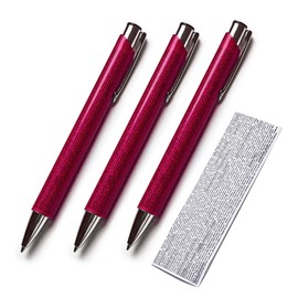 Forbidden Pen 3 x Cheat Ballpoint Pens with Cheat Sheet for Exams, Exams, 3 x Cheat Pens, Students for School, Graduation, Pink