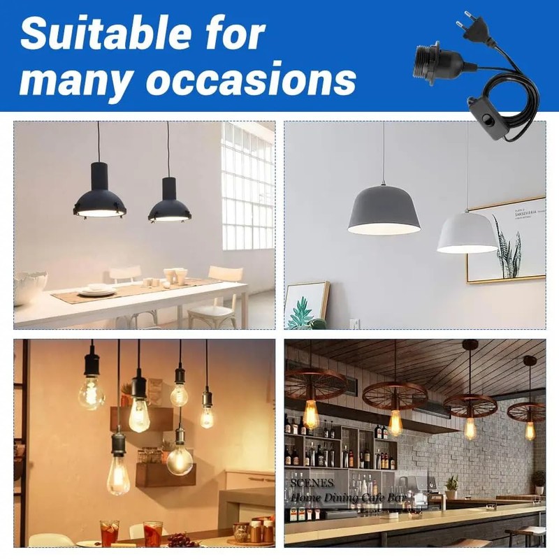 Hanging Pendant Light Cord -16Ft Light Bulb Socket with Cord