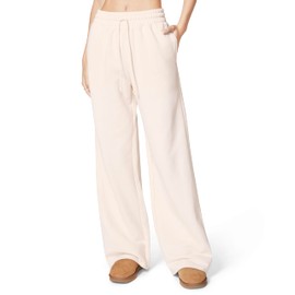 florence by mills Womens Cozy Crush Wide Leg Sweatpant, Washed Whitecap Grey, Small