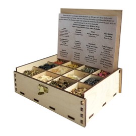 Incense Box Gift Box with 12 Types of Incense Mixtures Mourning & Ancestors Honour, 14 x 10 x 4 cm