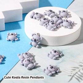 FASHEWELRY 30pcs Resin Charms with Platinum Iron Clothes Peg Food Theme Flower Animals for Jewelry Earrings Bracelet Making, Resin