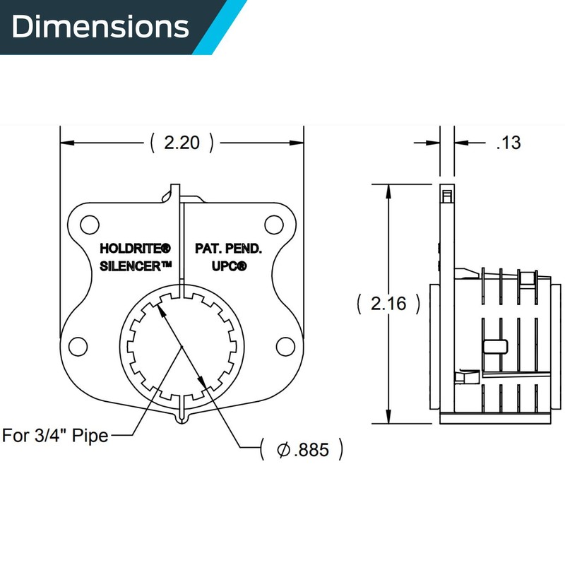 HoldRite 262J8 Silencer Thru-Stud Isolator, 3/4 Inch, 8 Pack