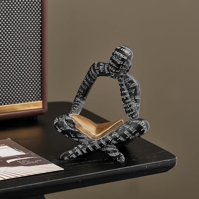 Home Decor Pulp Reading Thinker Statue Aesthetic Sculpture Room Decor