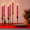 WYZworks 10" Fluted LED Pink Grooved Pillar Candles, Remote &