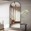 Koonmi Arched Full Length Mirror, 65"x24" Arched Black Floor Mirror,