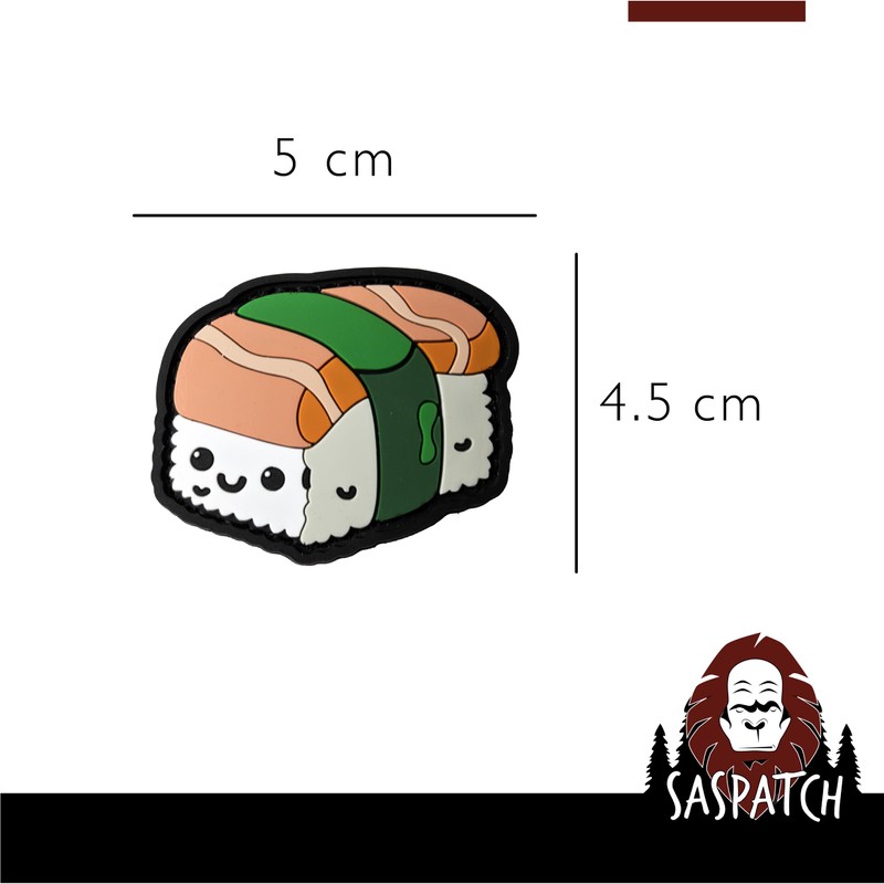 Kawaii Sushi Salmon Nigiri - Parody PVC Morale Patch |