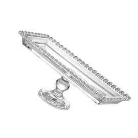 Ipetboom Wedding Decor Dessert Serving Stand, 1pc Modern Crystal Glass Fruit Storage Plate with Feet Tea Party Plate Stand Snacks Serving Tray for Home Birthday Wedding Party Candy, 11.7x5.0x4.3in