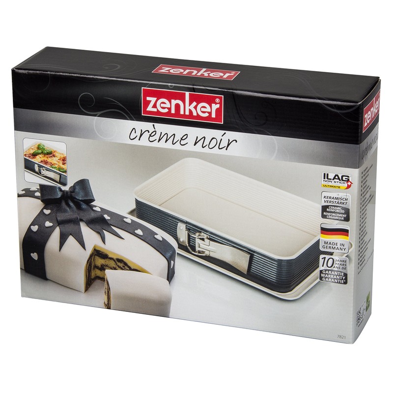 Zenker 7821 Rettangolare – Teglia Crème Noir, Acciaio Inox, Grigio/Beige,