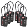 TSA Approved Cable Luggage Locks, 6 Pack, Easy Read Dials