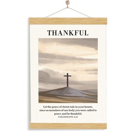 YGSDZY Christian Hanging Flag With Bible Verse Colossians 3:15 Thankful Inspirational Wall Decor For Faith Expression Lightweight Soft Gospel hanging flag For Prayer Corner Bedroom Church Events