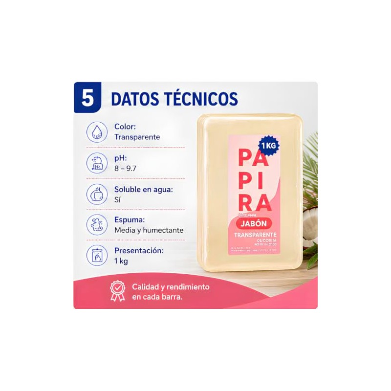 Base Jabón Glicerina Transparente Aceite Coco Jabones Artesanales Decorativos