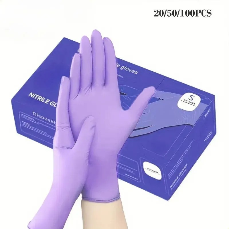 Guantes Desechables De Nitrilo Morados Sin Polvo