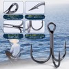 Goture Triple Hook Set, Treble Hooks, Split Ring, Economical, Black,
