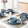 AmorArc Ceramic Dinnerware Sets for 4,Round Reactive Glaze Stoneware Plates