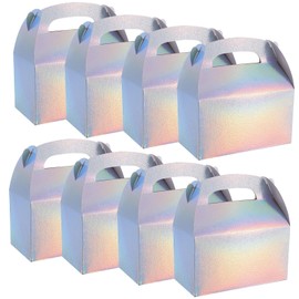 20PCS Party Treat Boxes, 6.2x3.22x5.23 Inches Candy Gift Boxes, Party Favor Treat Boxes With Handles, Paper Gift Boxes for Birthday Wedding Baby Shower