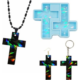 Blue Cross Earring Pendant Keychain Pendant Silicone Mold Jewelry Epoxy Resin Casting Mold Jewelry Casting Supplies