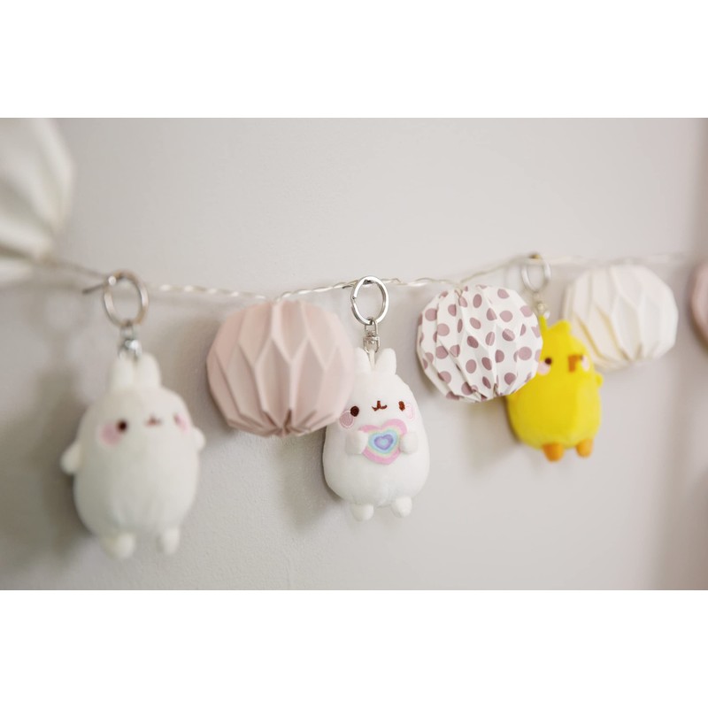 NICI 47740 Molang Rabbit Key Ring Pendant, Green 8 cm,