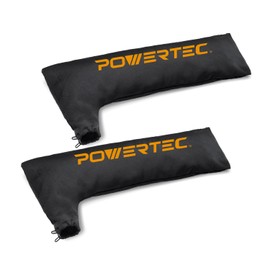 POWERTEC Table Saw Dust Collector Bag for 8-1/2", 10" Table Saw. Fits Nominal 2-1/2" Dust Ports, Hook and Loop Dust Bag w/Zipper and Spring Clasp for Easy to Attach, 2 PK (75074-P2)