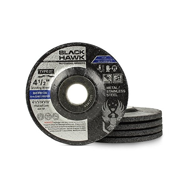BHA Depressed Center Metal Grinding Wheels for Angle Grinders, 4.5”