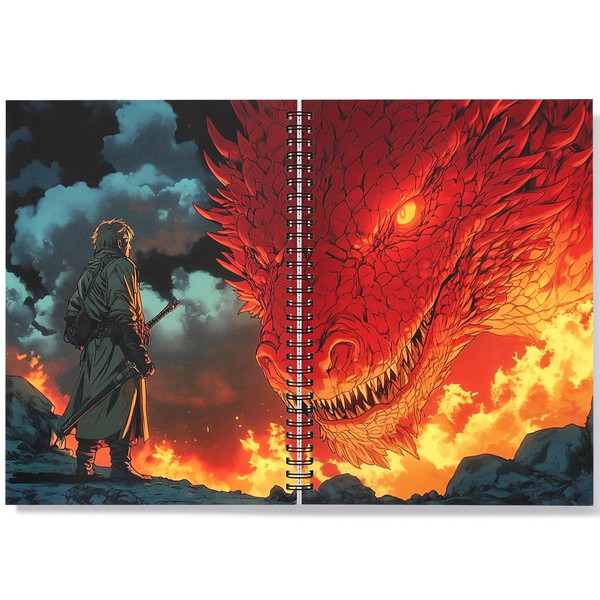 Zaycca Spiral Journal Notebook,Epic Battle Spiral Notebook: Dragon Slayer Edition