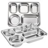 Tebery 3 Pack Stainless Steel Rectangular Divided Plates Tray, 5