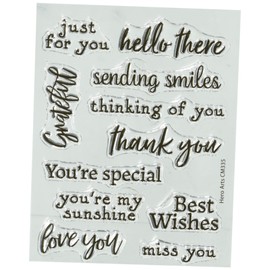 Hero Arts CM335 Clear Stamp Set, Hero Greetings Sending Smiles, 3" x 4"