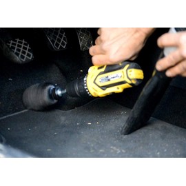 Cepillo Profesional Giratorio para alfombras para el Destornillador inalámbrico, Limpieza Profunda y eficiente de alfombras y tapicería en el Interior del Coche