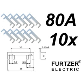 Car Strip Fuses Blade Fuses TFS01 Pack of 10 25A 30A 40A 50A 60A 70A 80A 100A 120A 125A 150A 36V Max. Current: 080A Ampere