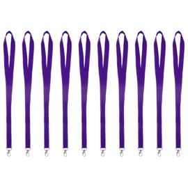 Karteo Lanyard with Carabiner Purple [Pack of 10] Lanyard Lanyards Blank for Card Sleeves ID Access Cards