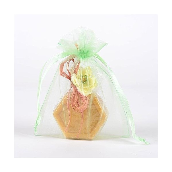 Tulle Organza Drawstring Gift Bag 8 x 14 inches 8"x14" (Quantity of 10, Mint)