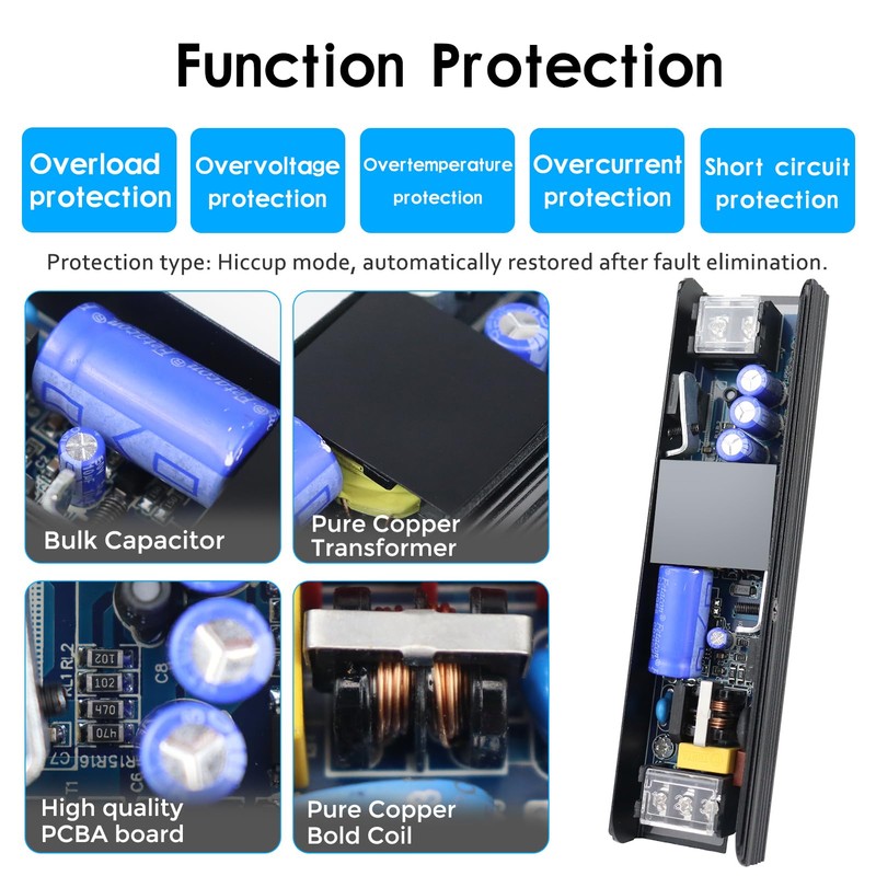 DC 12V 5A 60W Switching Power Supply, Universal Regulated AC