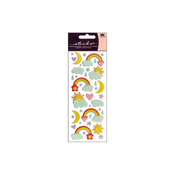 Sticko Puffy Classic Stickers: Rainbows