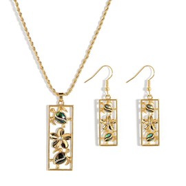 Abalone Turtle Jewelry Set 18K Gold Plated Turtle Necklace and Earring Set Small Abalone Shell Sea Turtle Pendant Cute Animal Plumeria Necklace Ocean Animal Jewelry