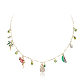 Ever Faith Gold Charm Choker Necklace Boho Tropical Style Dainty Necklaces Country Concert Outfits for Women Summer Beach Fashion Jewellery