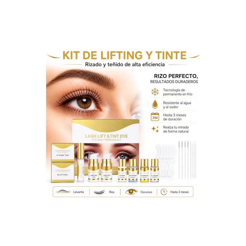 Kit de Pestañas Permanentes, Lash Lifting Kit con Permanente en