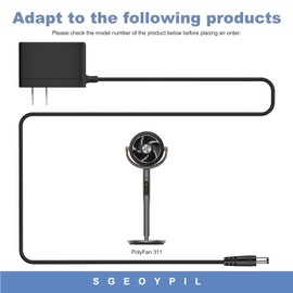 Adapter Compatible with Dreo PolyFan 311 Air Circulator Oscillating Standing Fan,DR-HPF001 Floor Fans for Home Hedroom Replacement Power Supply Charger