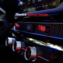 Thenice Compatible with Honda Civic 2022-2025 Center Consoles Air Vent Shift Knob Cover A/C Wind Outlet Lever Decoration Trims 4PCS for 11th Gen Civic, 2023-2025 CR-V (Red)