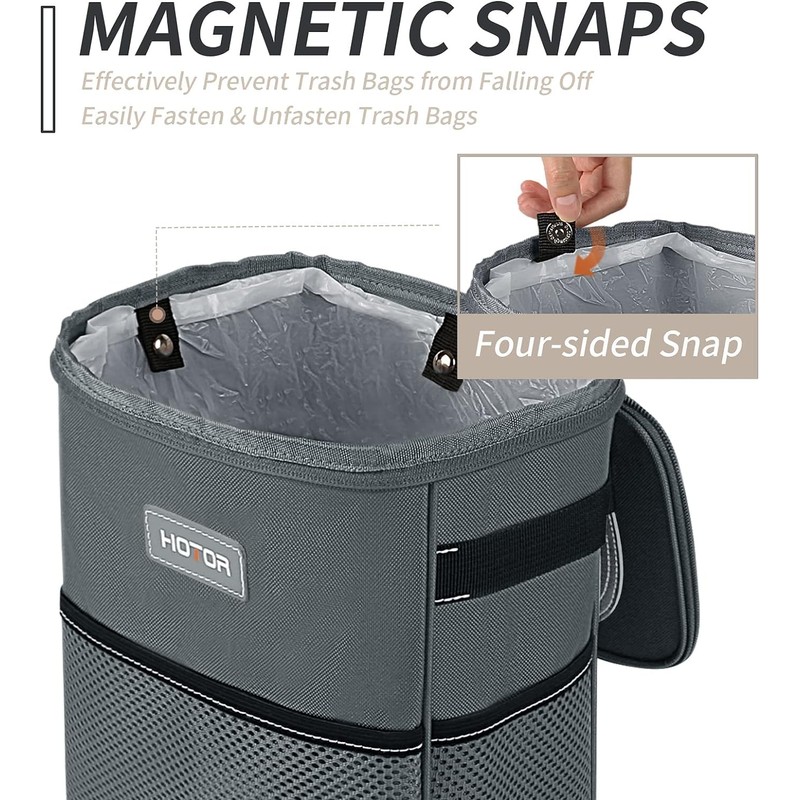 HOTOR Car Trash Can, Multifunctional Car Accessory for Interior Car