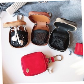 jojofuny 3 Pcs Leather Earphone Case for Wireless Earphones Vintage Design Headphone Case