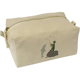 'Happy Fishing by The River' Canvas Wash Bag/Makeup Case (CS00041322)