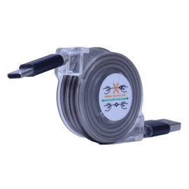 BoxWave Cable Compatible with Consumer Cellular IRIS Flip - miniSync - USB-A to USB Type-C, Retractable Cable 5 Pre-Set Lengths Avoid Tangles